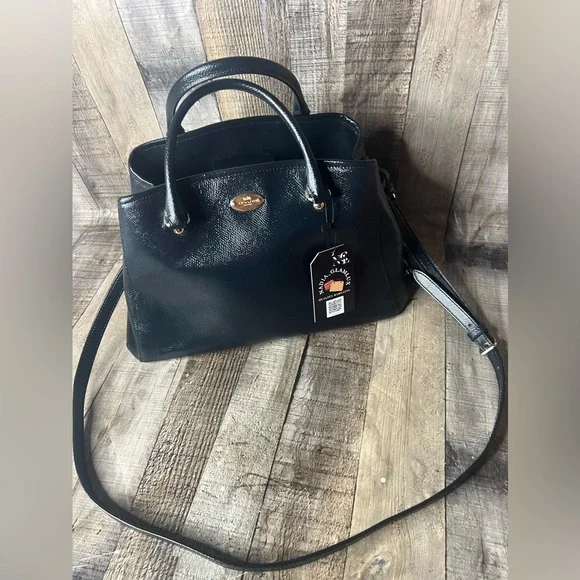 COACH Margot Carryall F34607 Midnight Blue Satchel Leather Crossbody handbag - Picture 16 of 16